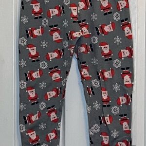 No Boundaries Gray Santa Print Leggings